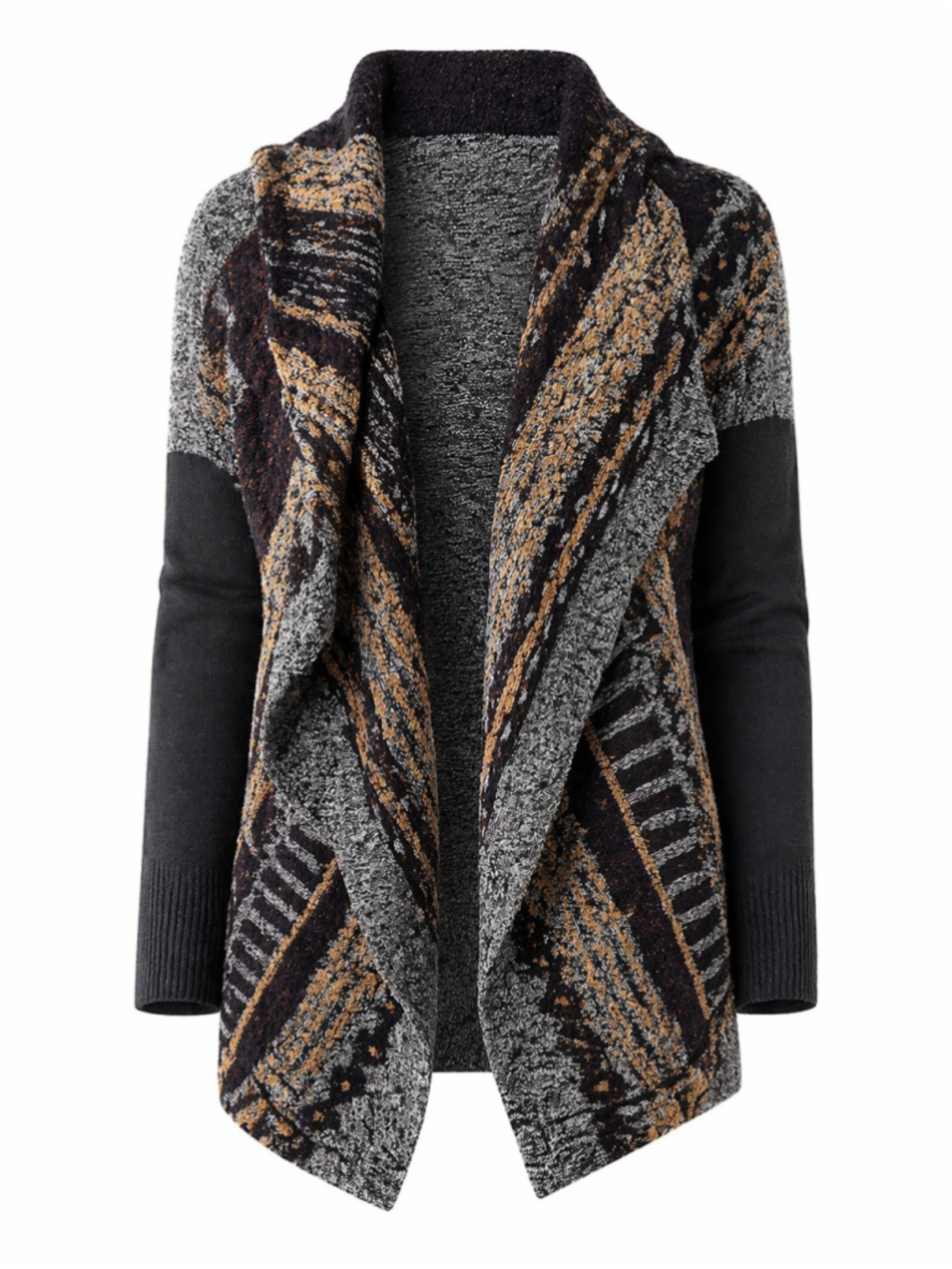 BKE Open Weave Cardigan Sweater Sz M NWT Shawl Collar Draped Boho Aztec Sweater